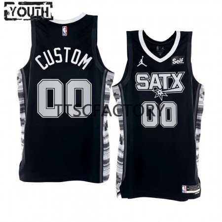 Dres San Antonio Spurs Prilagođeni Nike 2022-23 Statement Edition Crno Swingman - Dječji
